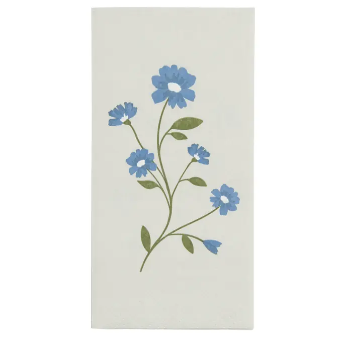 IB LAURSEN / Papírové ubrousky Flora Blue Flowers  - 16 ks