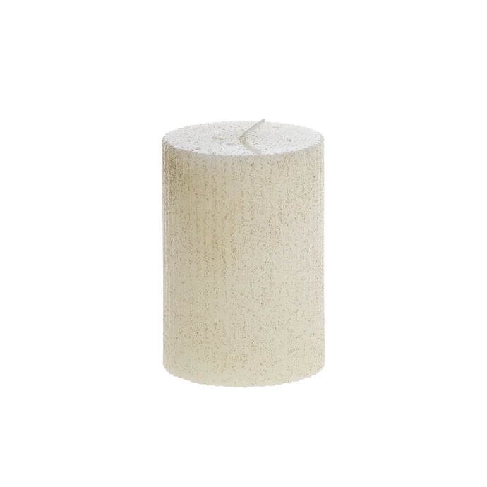 Chic Antique / Třpytivá svíčka Grooves Glitter Cream 10 cm