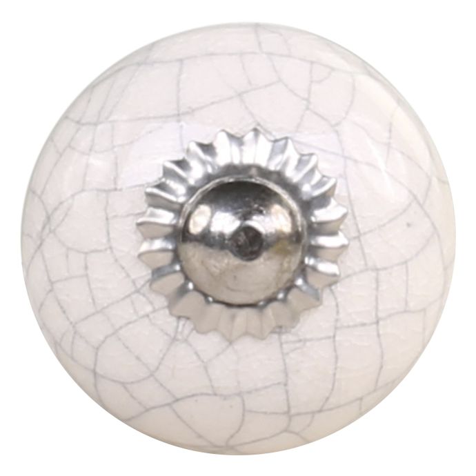 Chic Antique / Porcelánová úchytka Crazed Pattern Silver