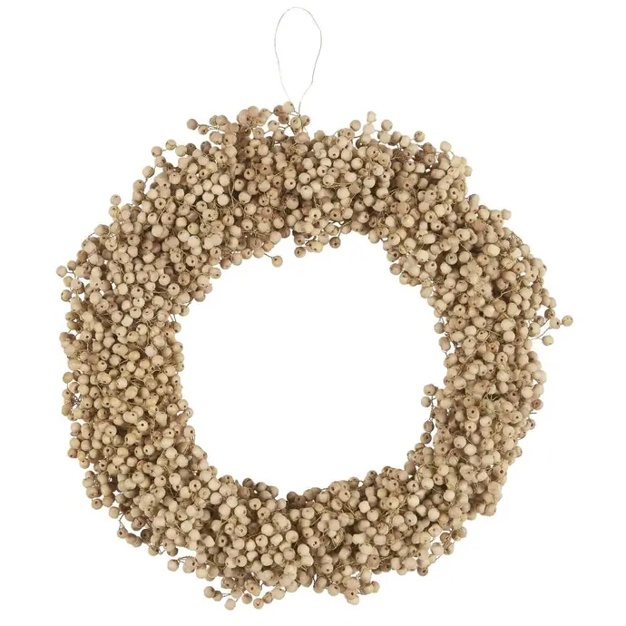 Ib Laursen / Dekorativní korálkový věnec Wooden Beads Ø 25 cm