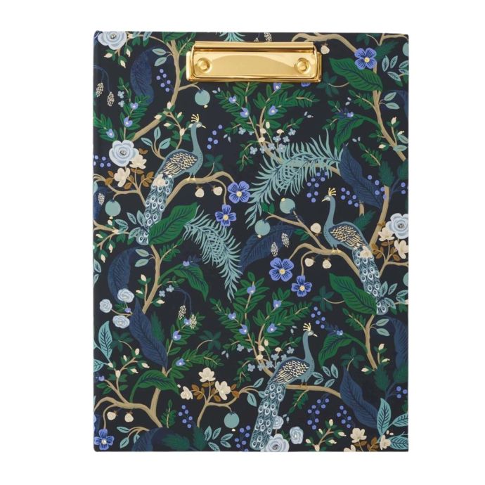 Rifle Paper Co. / Desky s trhacím blokem Clipfolio Peacock