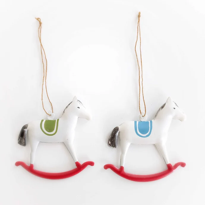 Maileg / Vánoční ozdoba Rocking Horse White