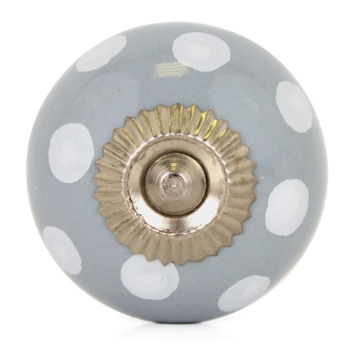 La finesse / Porcelánová úchytka Grey/White dots