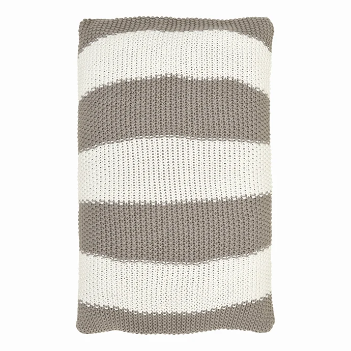 GREEN GATE / Bavlněný pletený povlak na polštář Stripe warm grey