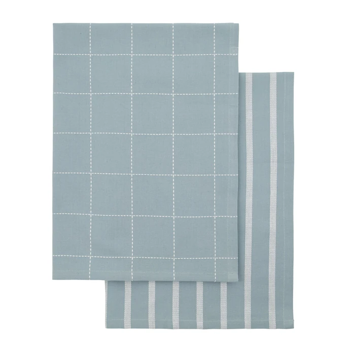 House Doctor / Bavlněná utěrka Clean Light Blue - set 2 ks