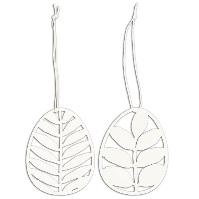 IB LAURSEN / Papierová veľkonočná dekorácia Egg Leaf White