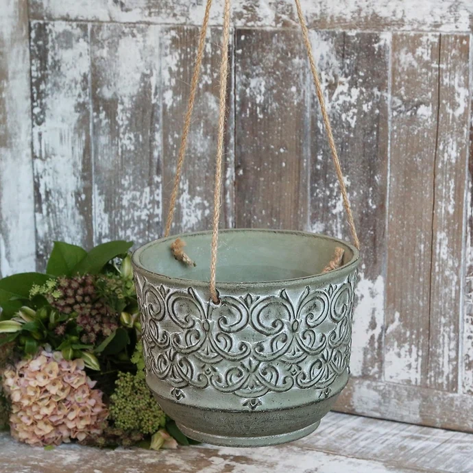 Chic Antique / Závesný obal na kvety French Green