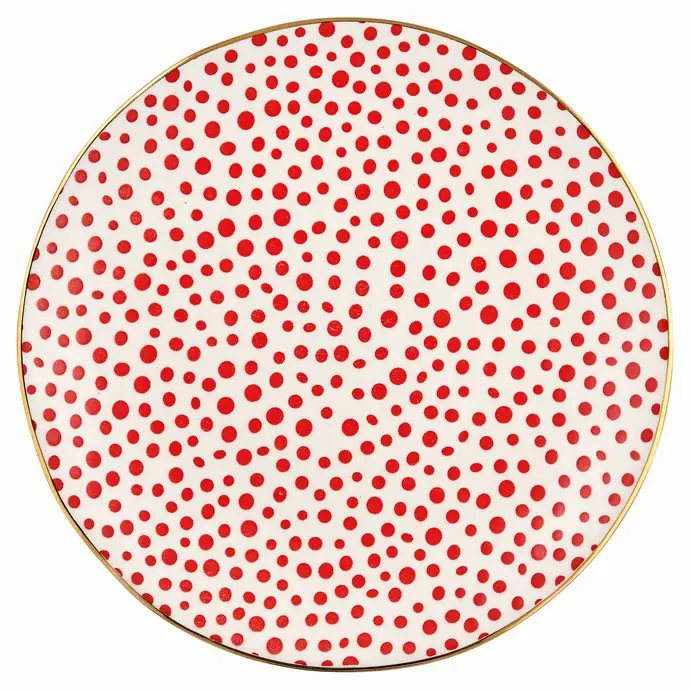 GREEN GATE / Dezertní talíř Dot Red 20,5 cm