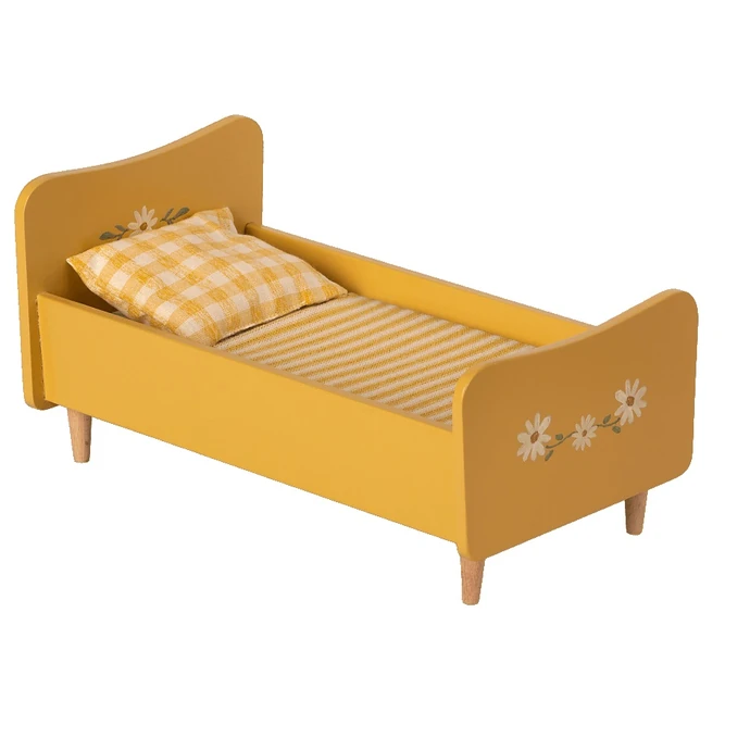 Maileg / Dřevěná postel pro zvířátka Maileg Yellow Mini