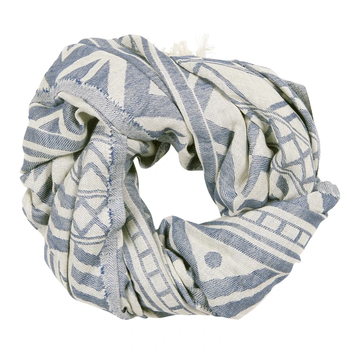 Ib Laursen / Bavlnený šál Blue Pattern