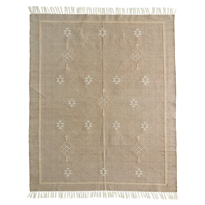 MADAM STOLTZ / Bavlněný koberec Greige 120 × 180 cm