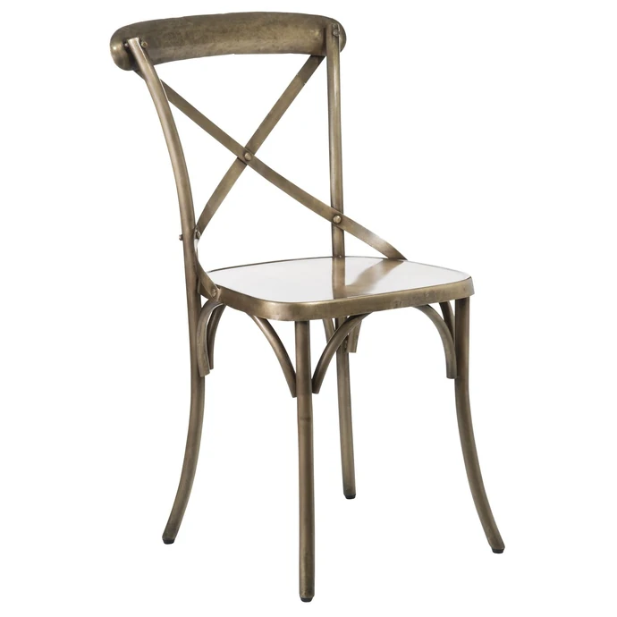 MADAM STOLTZ / Kovová štýlová stolička Antique Brass