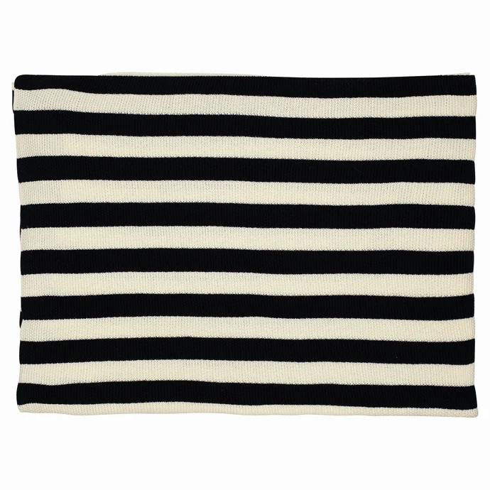 GREEN GATE / Pletená deka Stripe black & white 130x160 cm