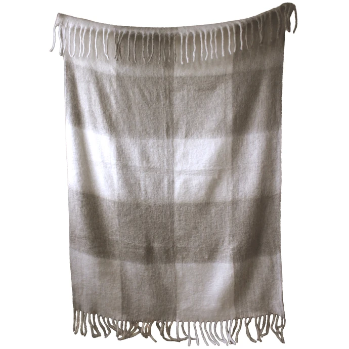 Strömshaga / Vlněný pléd Rut Beige White 125 x 150 cm