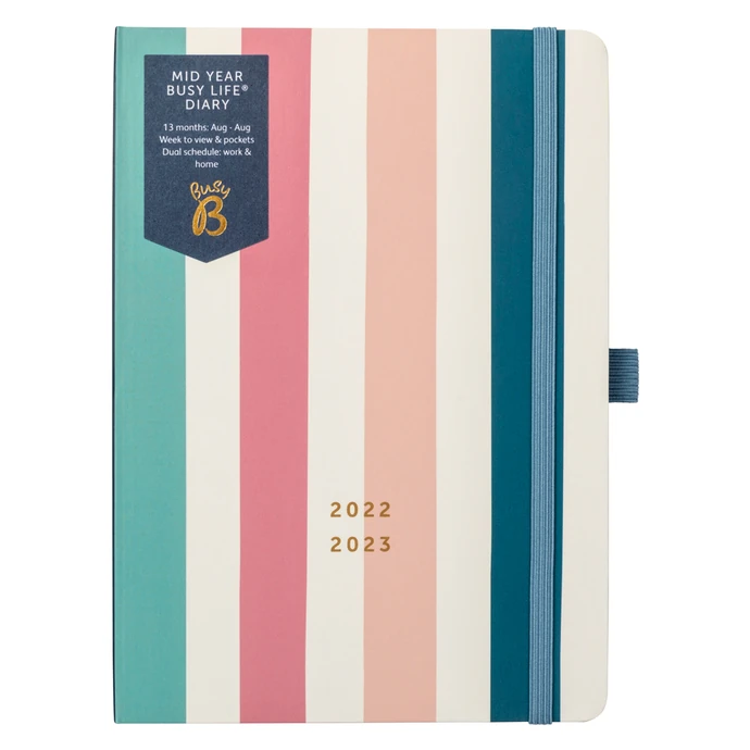 Busy B / Týždenný diár Stripe Mid Year Dual Busy Life 2022/23