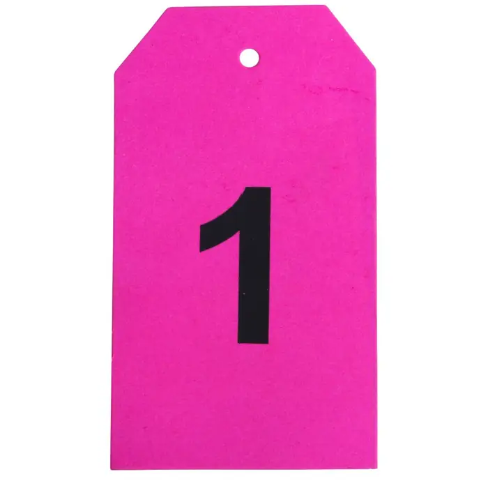 MADAM STOLTZ / Papírové štítky Neon pink - 12 ks