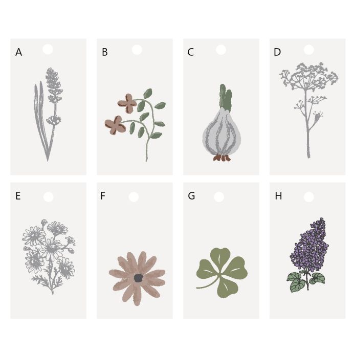 IB LAURSEN / Dárkový štítek Flower/Clover Motives
