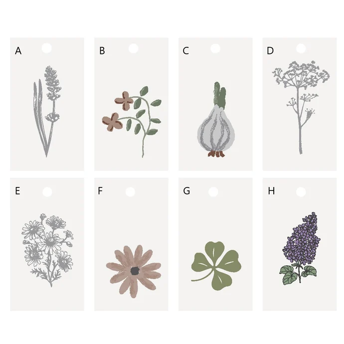 Ib Laursen / Darčekový štítok Flower/Clover Motives