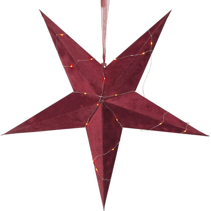 STAR TRADING / Papierová svietiaca LED hviezda Velvet 60cm