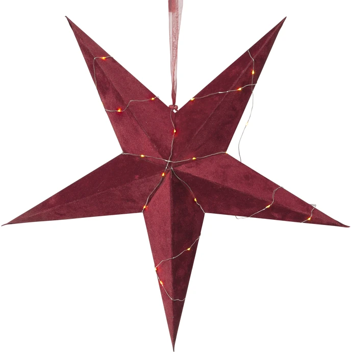 STAR TRADING / Papierová svietiaca LED hviezda Velvet 60 cm