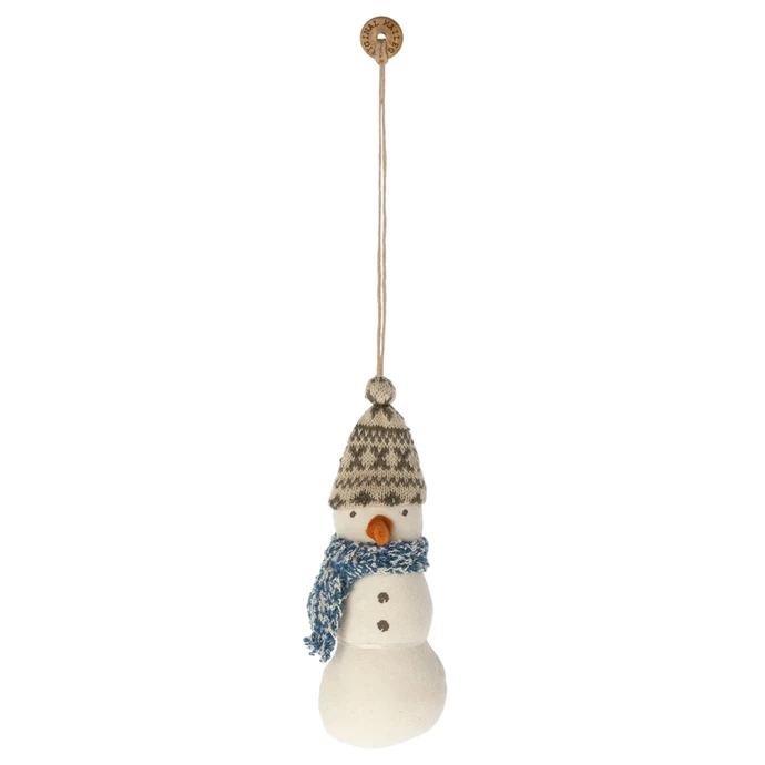 Maileg / Závesná vianočná ozdoba Snowman Cotton 9 cm