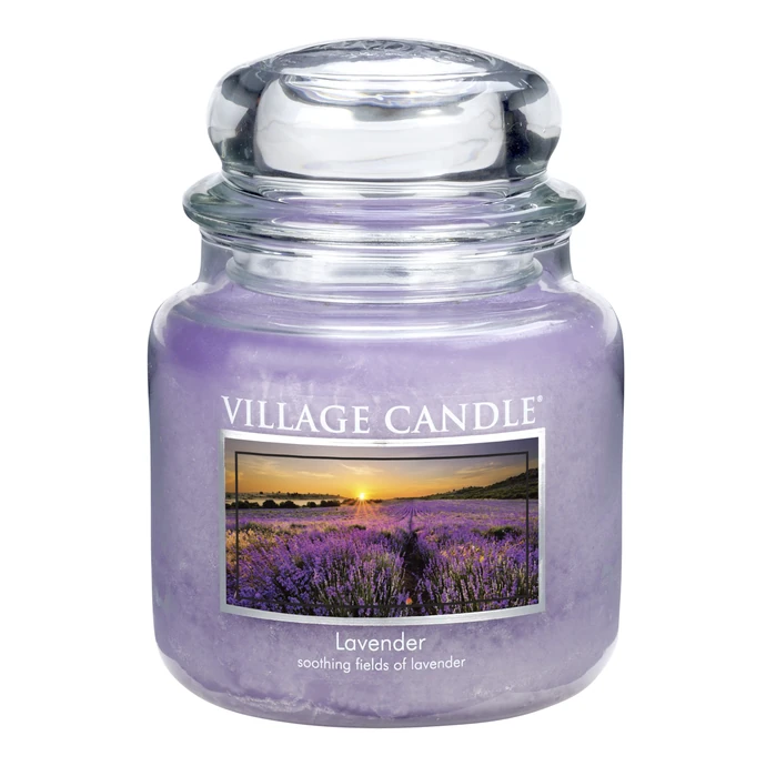 VILLAGE CANDLE / Svíčka ve skle Levandule - střední