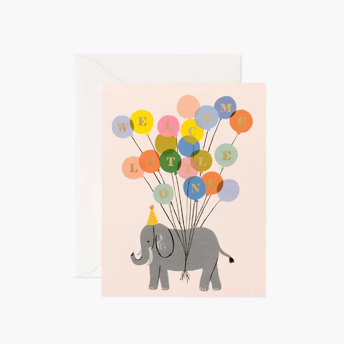 Rifle Paper Co. / Blahoželanie k narodeniu bábätka Welcome Elephant