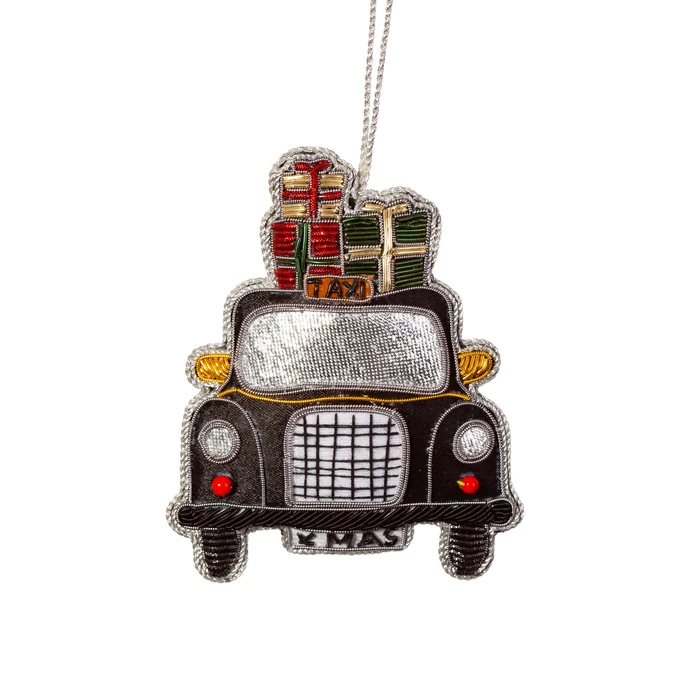 sass & belle / Vianočná ozdoba London Taxi Zari Embroidery