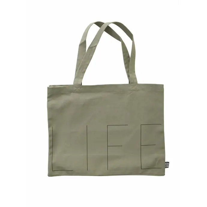DESIGN LETTERS / Velká plátěná taška LIFE Olive Green