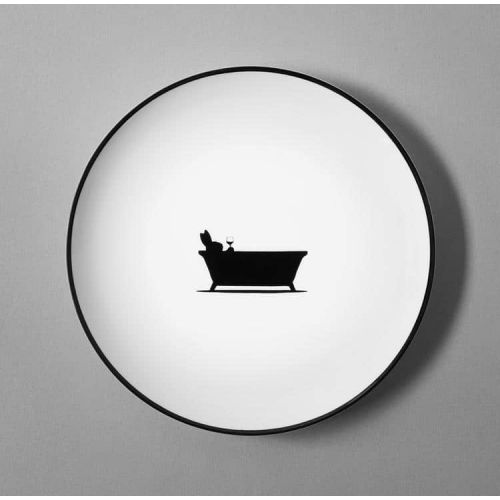 HAM / Porcelánový dezertný tanier Bathtime Rabbit 20,5 cm