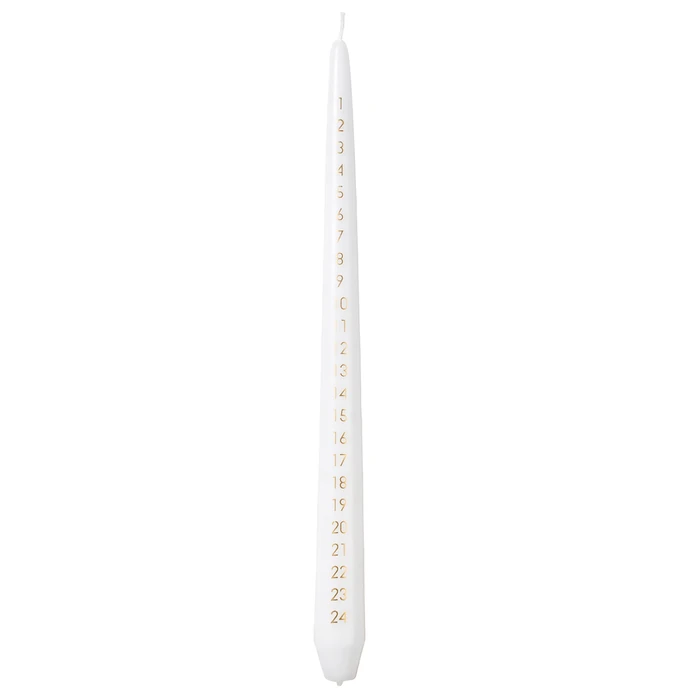 Broste / Adventná sviečka s číslami White/Gold 33 cm