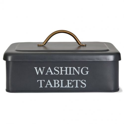 Garden Trading / Plechový box na tablety do myčky Carbon