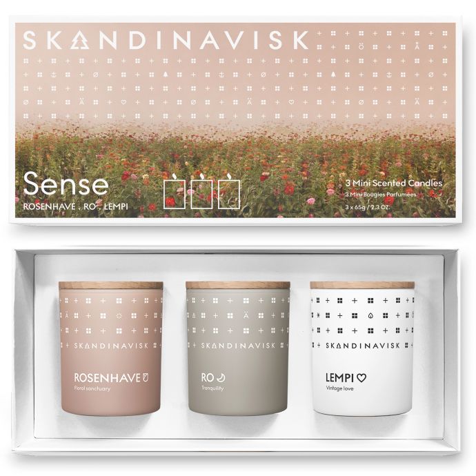 SKANDINAVISK / Darčeková sada mini sviečok Sense - 3x65 g