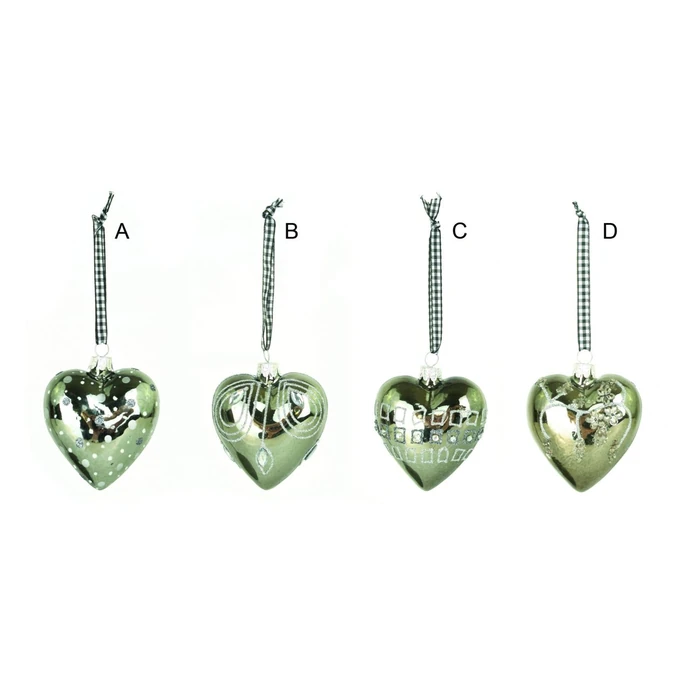 GREEN GATE / Vianočné srdce - Hearts grey