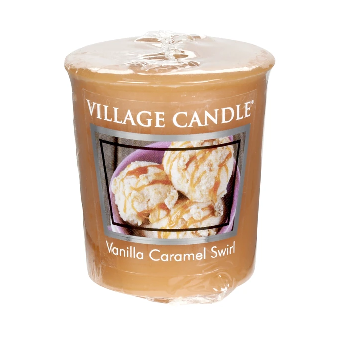 VILLAGE CANDLE / Votívna sviečka Village Candle - Vanilla Caramel Swirl