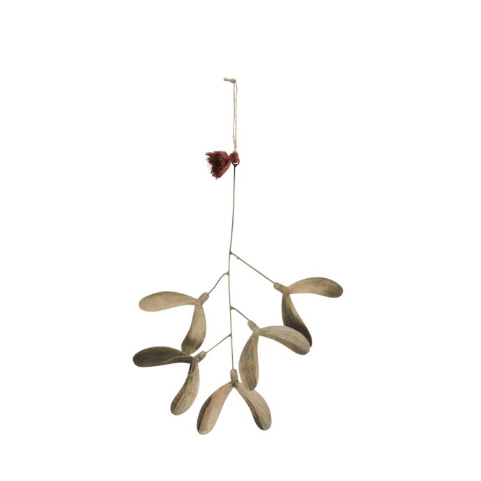 MADAM STOLTZ / Malé kovové imelo Mistletoe Brass