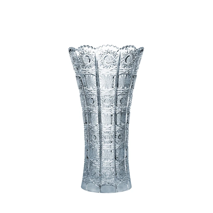 CRYSTAL BOHEMIA / Krištáľová brúsená váza Crystal BOHEMIA 25 cm