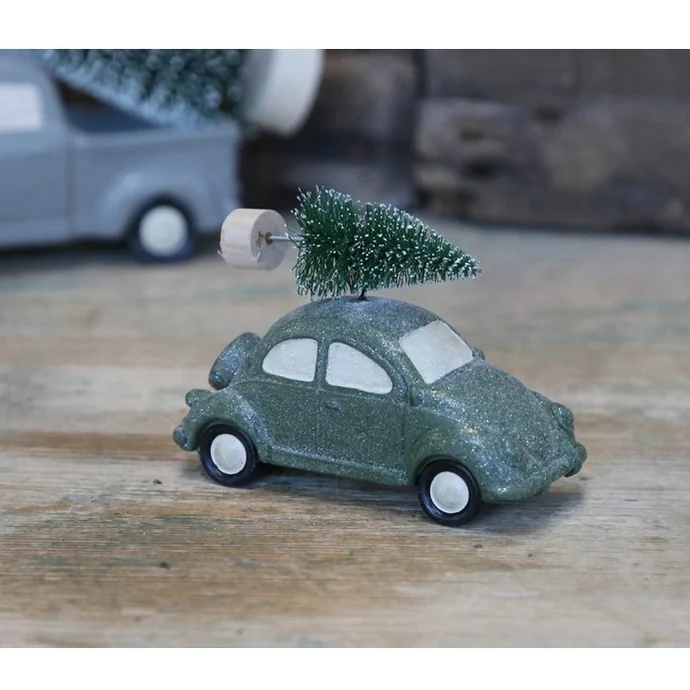 Chic Antique / Adventní dekorace Green Beetle With Tree