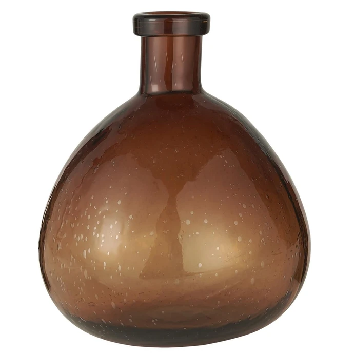 IB LAURSEN / Skleněná váza Balloon Brown Glass 26 cm