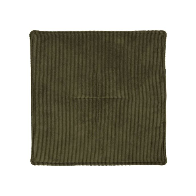 House Doctor / Podsedák na židli Cord Green 35x35 cm