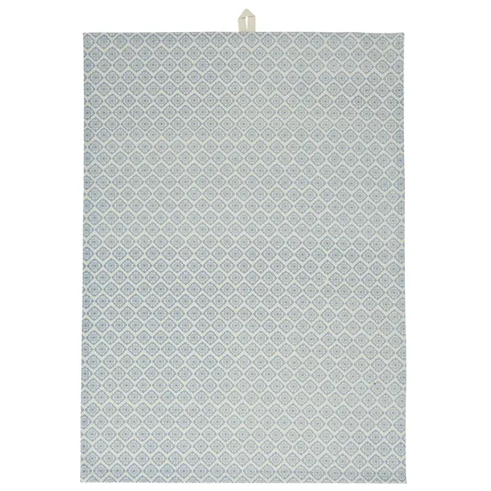 IB LAURSEN / Bavlněná utěrka Blue Square Pattern 50 x 70 cm