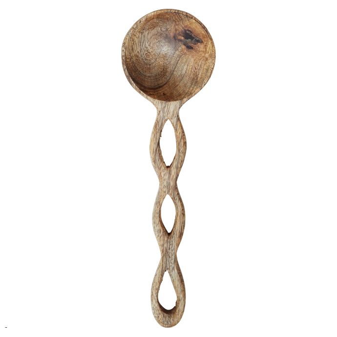 MADAM STOLTZ / Dřevěná servírovací lžíce Carved Mango Wood