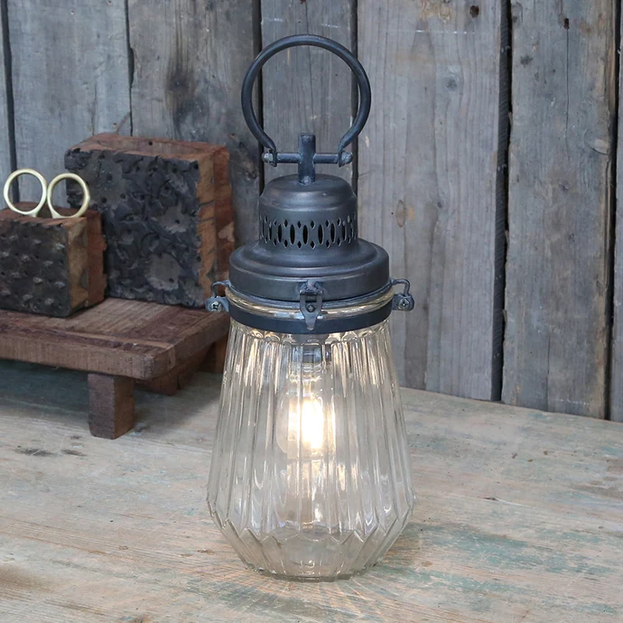 Chic Antique / Sklenený lampáš French s časovačom