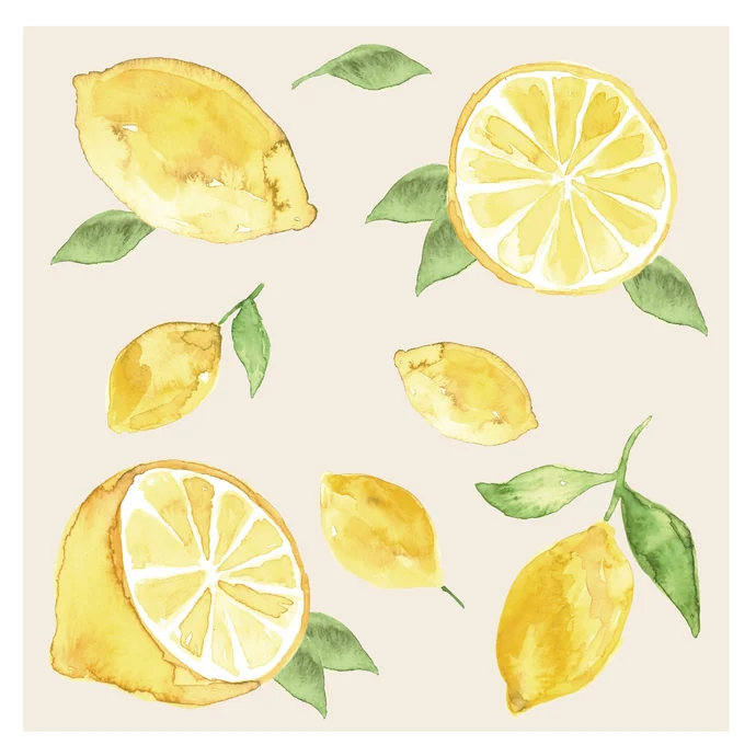 IB LAURSEN / Papírové ubrousky Lemons – 20 ks