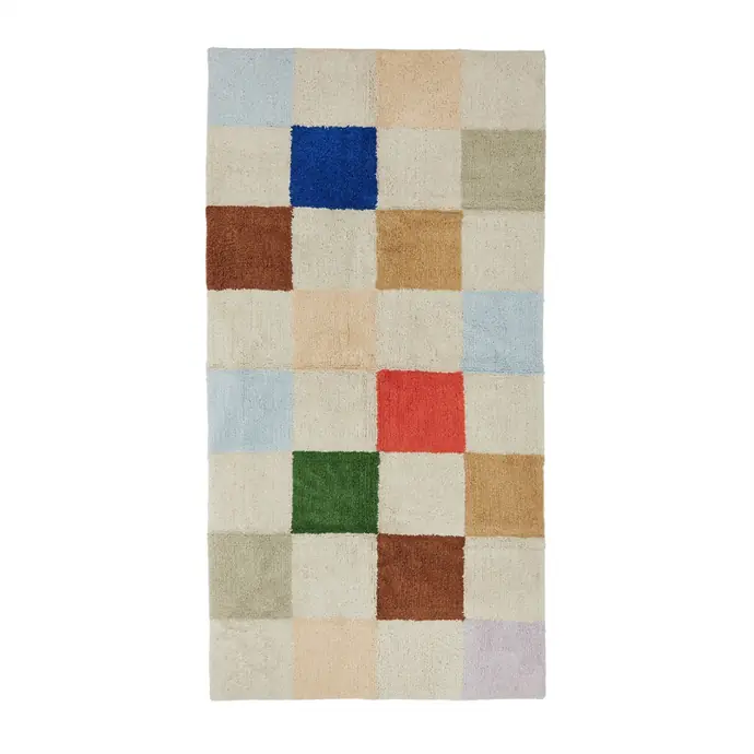 OYOY / Bavlněný koberec Chess 168 x 84 cm