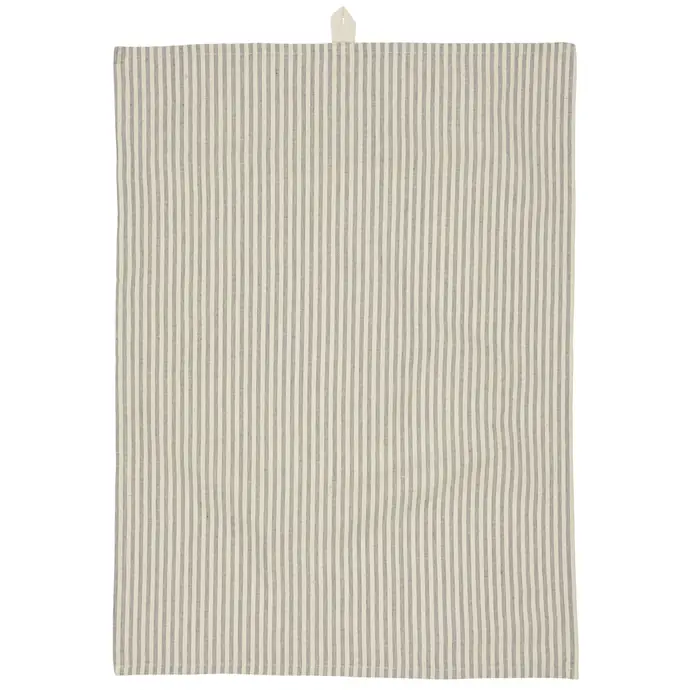 Ib Laursen / Bavlněná utěrka Asger Natural/Dusty Blue Stripes 50 x 70 cm