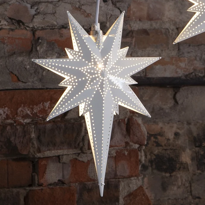 STAR TRADING / Plechová svítící hvězda Betlehem White