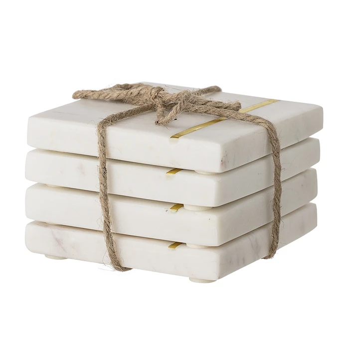 Bloomingville / Mramorové podtácky White Marble - set 4 ks