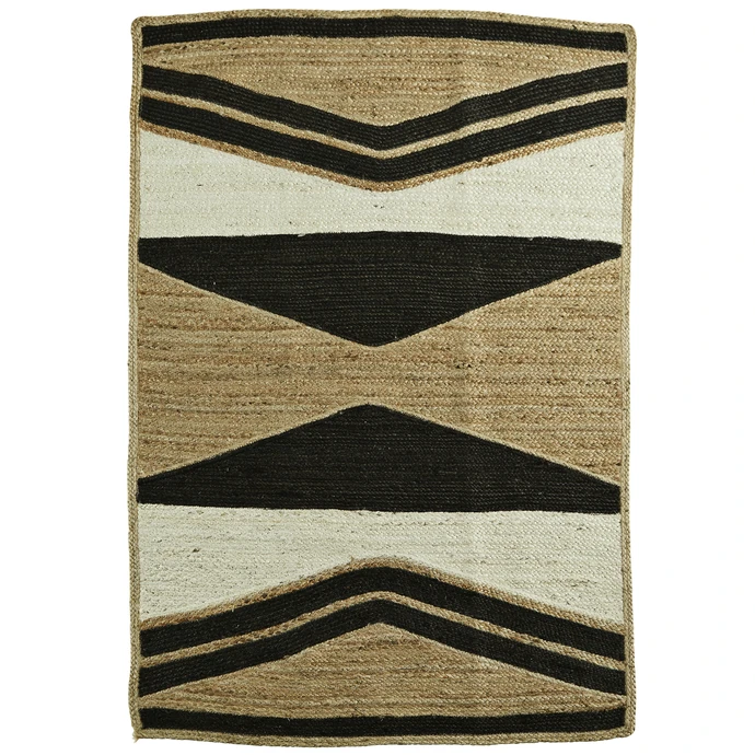 MADAM STOLTZ / Jutový koberec Arrow Natural/Black 120x180 cm