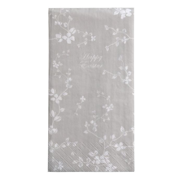 Chic Antique / Papírové ubrousky Happy Easter Flowers Grey 16 ks